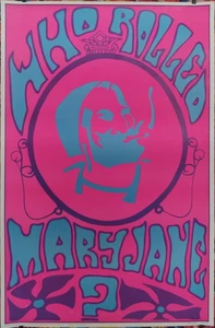 Wer hat Mary Jane gerollt? Original Vintage 1969 Blacklight Poster Wespac W40 - Bild 1 von 7