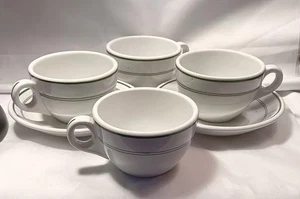 MARSHALL FIELDS 4 CoffeeCups ~ 2 Saucers Chicago, IL Iroquois China Discontinued - Picture 1 of 5