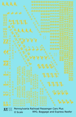 K4 O Scale Decals Pennsylvania Railroad Passenger Car Dulux Gold - Image 1 of 3