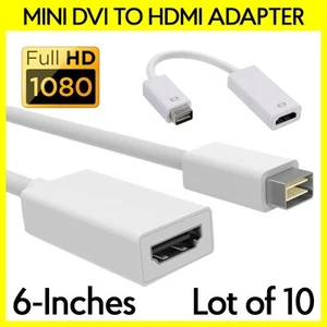 10 PCS Adattatore Mini DVI a HDMI Cavo Video Connettore Convertitore per iMac Macbook - Foto 1 di 4