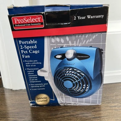 ProSelect Deluxe Thermostatic Pet Crate cage Fan 2 Speed battery operated  - Image 1 of 4