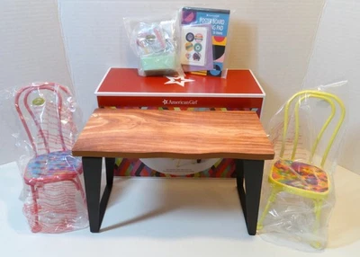 American Girl  World by Us COMMUNITY CENTER TABLE & CHAIRS, NIB NEW in BOX, RET! - Image 1 of 4