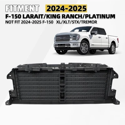 Front Radiator Grille Shutter Assembly For 2024-2025 Ford F-150 w/o Motor Upper - Image 1 of 4