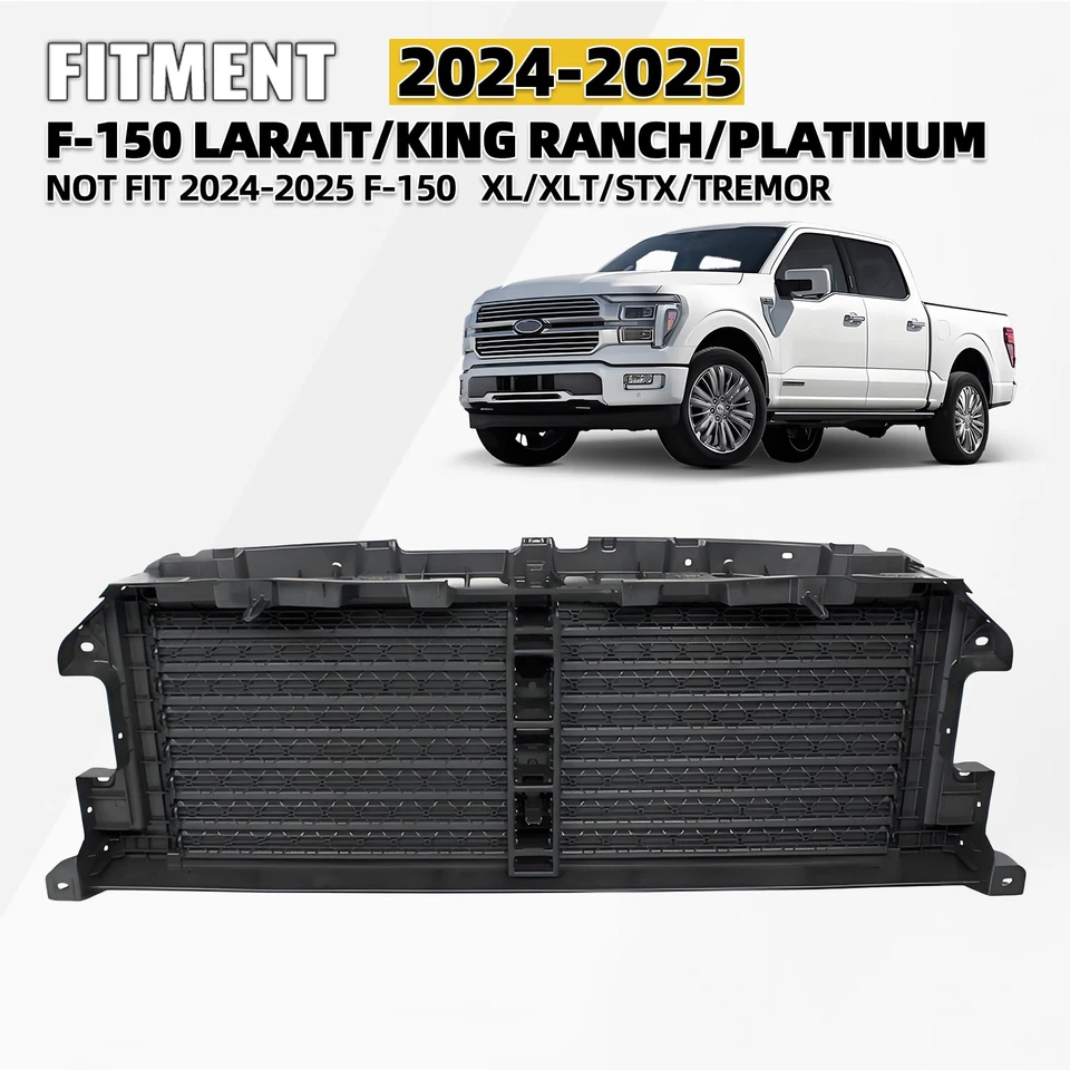 Front Radiator Grille Shutter Assembly For 2024-2025 Ford F-150 w/o Motor Upper - Image 1 of 4