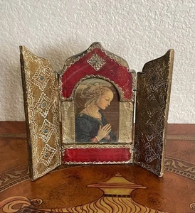 Vintage Florentine triptych featuring a Madonna - Picture 1 of 8