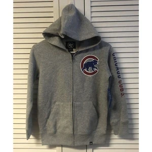 🆕 Chicago Cubs size S Grey Heather Zip Front Hoodie - Picture 1 of 7