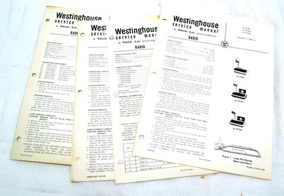 Manuales de servicio Westinghouse para lámpara/radios (5) ORIGINAL 3AA Foto 1 de 4