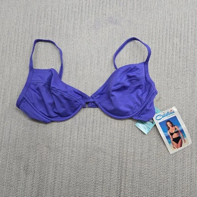 Vintage Catalina Bikini Swimsuit Top Bra Womens Large Purple 90s Swimwear - Image 1 of 4