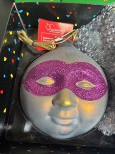 Dept 56 Cirque du Soleil Moon Face Gold Brown Glitter Mercury Glass Ornament - Picture 1 of 8