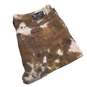 Robin's Jean Mens 31 "Marlon" Brown Tie Dye Wash Studded Wings Bootcut Jeans USA - Bild 1 von 7