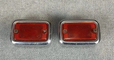 78-81 TOYOTA CELICA INTERIOR DOOR COURTESY LIGHT RED LENS CHROME LEFT RIGHT SET - Image 1 of 4