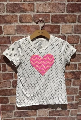 Camiseta Faded Glory Niñas Multicolor Lunares Temática Corazón Talla XL 14-16Casual Foto 1 de 4