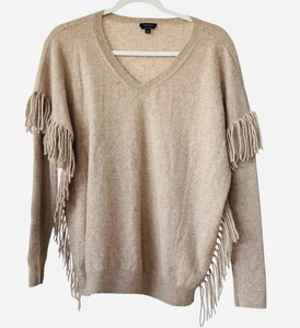 Suéter Talbots Pure Cashmere para mujer mediano Donegal flecos cuello en V suéter - Imagen 1 de 6