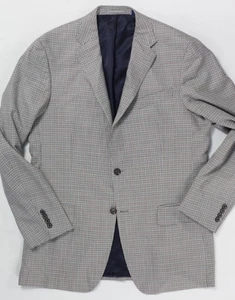 Faconnable Loro Piana Super 120's Wool Houndstooth Check Sport Coat Blazer 54L - Picture 1 of 24