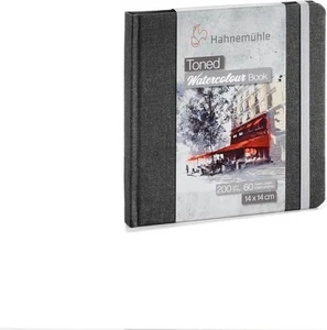 Toned 200gsm Watercolour Book, 60 Pages, 14 cm x 14 cm Size, Grey - Picture 1 of 3