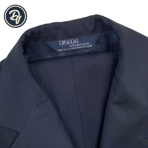 Mint! VTG 46 R Polo by Ralph Lauren Solid Navy Blue Wool Suit Made USA - Picture 1 of 22