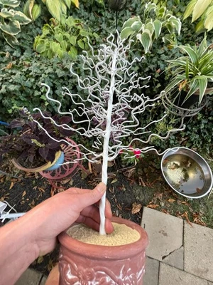 Metal White Twisty Holiday Ornament Or Jewelry Birch Tree Decor 23 x 12 Crafts - Image 1 of 4