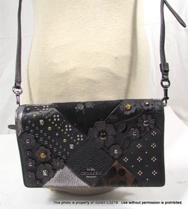 Coach Handtasche #56117 verziert Canyon gesteppt Fold-over Umhängetasche Leder - Bild 1 von 8