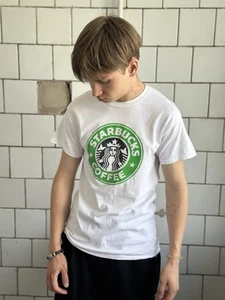 Vintage Japanese Style T-Shirts Starbucks Coffee Big Logo Used Joke Humor Y2K - Bild 1 von 15
