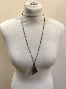 Silver Metal SAIL THEMED Pendant, Necklace, EYE AGATE EMBELLISHMENT - Picture 1 of 4