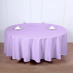 5 Lavender 108" ROUND POLYESTER TABLECLOTHS Wedding Affordable Tabletop SALE - Picture 1 of 8