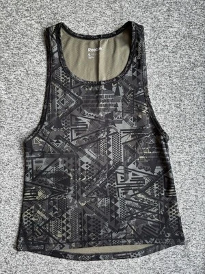 Camiseta para mujer Reebok Speedwick negra y gris sin mangas muscular-pequeña Foto 1 de 4