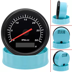 85mm Marine Tachometer Gauge Tacho Hour Meter 0-3000RPM for Car Truck Boat ATV - Picture 1 of 12