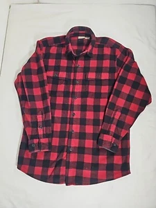 LL Bean Herren Hemd M REG rot schwarz Flanell Trachten Holzfäller kariert Vintage - Bild 1 von 7