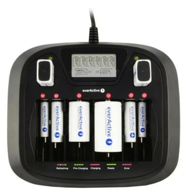 everActive 900U Akku Ladegerät Universalladegerät 9V AA AAA  Baby Mono C D Akkus - Bild 1 von 4