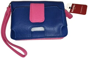 Mundi Wristlet Wallet, Navy & Hot Pink - Picture 1 of 3