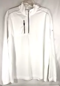 Neu ohne Etikett Callaway Opti-Dri langärmliger weißer Herrenpullover mit 1/4-Reißverschluss Größe XL 2 Reißverschlüsse - Bild 1 von 8