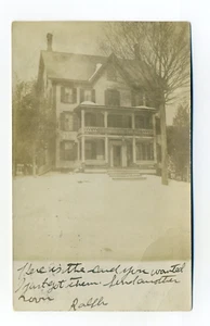 Post Mills VT, Commodore House in the snow, Inn, postal de 1908 RPPC, lágrima - Imagen 1 de 2