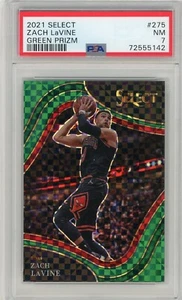 Baloncesto Panini Select 2021 #275 Zach Lavine Courtside verde Prizm #1/5 PSA 7 - Imagen 1 de 2