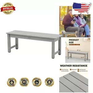 Stylish and Durable Backless Patio Bench for Garden, Park & Porch - Grey Finish - Picture 1 of 9