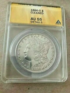 1886-O Morgan Silver Dollar ANACS AU 55 Details Cleaned - Picture 1 of 3