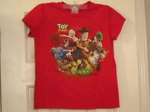Disney Pixar Toy Story SZ 7/8 Boy's Short Sleeve Red T- Shirt ORGANIC COTTON NEW - Picture 1 of 2