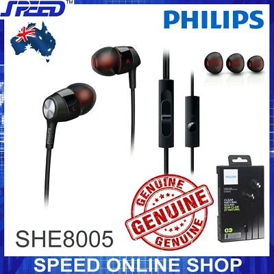 PHILIPS SHE8005 In-Ear Headset with Mic - Earphones - Headphones - Deep BASS ! - Image 1 of 4