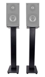 Pair 28" Bookshelf Speaker Stands For Dayton Audio B452 4.5" Bookshelf Speakers - Picture 1 of 4