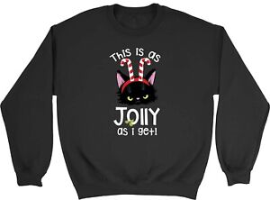 This Is As Jolly As I Get Cat Candy Stick Xmas Kid Jumper Sweatshirt Girl Gift