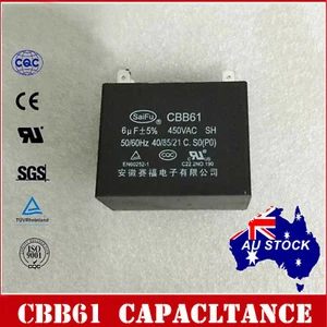 CBB61 6uF 450 Volts 50/60Hz 4 Pins Rectangle Shape Ceilling Fan Capacitor OZ - Picture 1 of 3