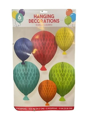  Hanging Honeycomb Paper Balloons Birthday Celebration Decorations 6 in package - Image 1 of 2
