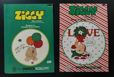 ZIGGY Designs In Counted Cross Stitch Paragon Needlecraft Books 5080 & 5090  - Image 1 of 4