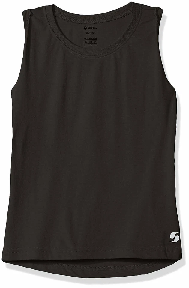 Soffe Girls' Big Boyfriend Tank, Black, Medium - Image 1 of 1