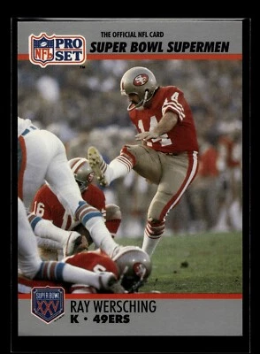 1990 Pro Set Super Bowl XXV Silver Anniv #124 Ray Wersching (VG)(FTB) - Image 1 of 2