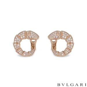 Bvlgari Rose Gold Diamond Serpenti Earrings - Picture 1 of 6