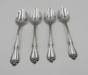 Juego de 4 cucharaditas de acero inoxidable 1881 Rogers Oneida Arbor Rose True Rose 18/8 - Imagen 1 de 9