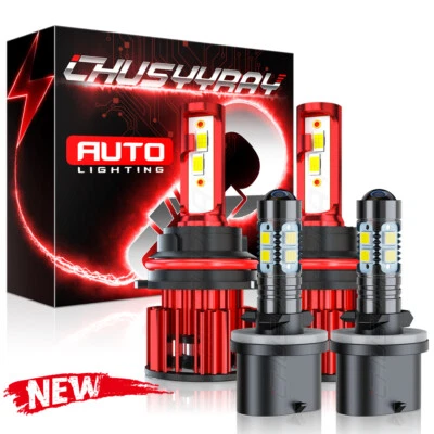 For Ford E-250 Base Van 4.6L 5.4L 2003-2007 LED Headlight Hi Low Fog Light Bulbs - Image 1 of 4