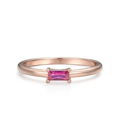 Ladies 18 Carat Rose Gold Vermeil  & 925 Sterling Silver Ruby Solitaire Ring - Image 1 of 4
