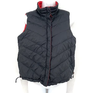 Coldwater Creek Red Black Reversible Goose Down Puffer Vest Women's Size Small - Picture 1 of 10