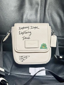 NWT Coach Lucas Crossbody Bag With Sketch Print Gunmetal /Chalk Multi CAJ33 - Picture 1 of 16